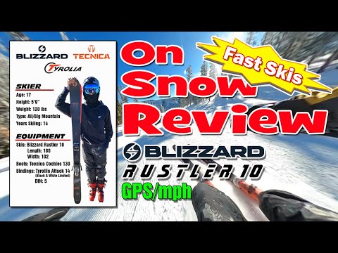 SKI Review Blizzard Rustler 10.  First Run Reaction. Skiing FAST.