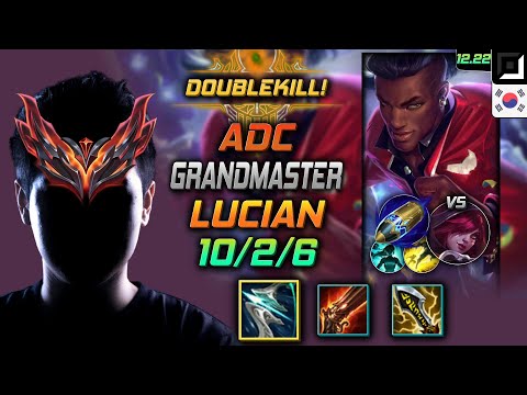 GrandMaster Adc Lucian Build Galeforce First Strike - Lucian Adc vs Xayah - LOL KR 12.22