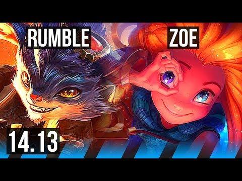 RUMBLE vs ZOE (MID) | 10/1/3, Legendary, 1000+ games | VN Challenger | 14.13