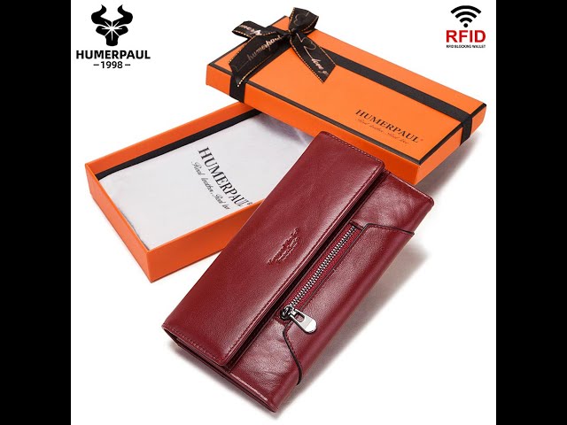 Vídeo relacionado con moonster Cartera de Cuero para Mujer Tarjetero y Monedero de Cuero Genuino de Plena Flor Cartera de Mujer Artesanal - Bolsillo de Bloqueo RFID 2X Zip, 3X Abiertos, 1x Transparente 9X Ranuras