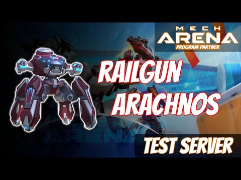 Arachnos with Dual Railgun 16s (Test Server) | Mech Arena: Robot Showdown
