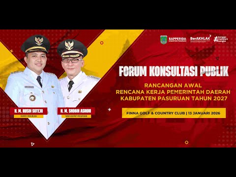 FORUM KONSULTASI PUBLIK - Rancangan Awal Rencana Kerja Pemerintah Daerah Kab. Pasuruan Tahun 2027