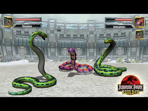 THE GIANT SNAKE TITANOBOA VS ARTHROPLEURA - GLACIER SNAKE TOURNAMENT || JURASSIC PARK BUILDER