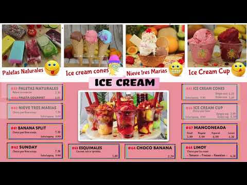 Paleteria El Chavo - Menu Ice Cream