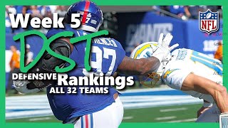 Week 5 - Defensive Rankings (EVERY Team) + How to Stream DEF/DST - 2025 Fantasy Football