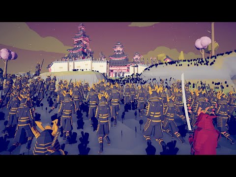 NINJA ARMY SIEGE SHOGUN CASTLE - NIGHT MISSION - Totally Accurate Battle Simulator TABS