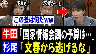 【5/27 レベルが違うww】牛田茉友「国家情報会議の予算は…」杉尾秀哉「文春から逃げられんぞ！」→ 高市総理「！？」