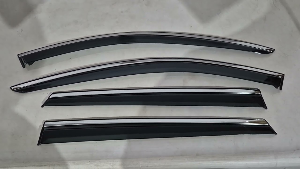 Ветровики с хромированным молдингом Niken Luxury (4 шт) Video 1