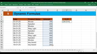 DYNAMIC FORMULA IN EXCEL