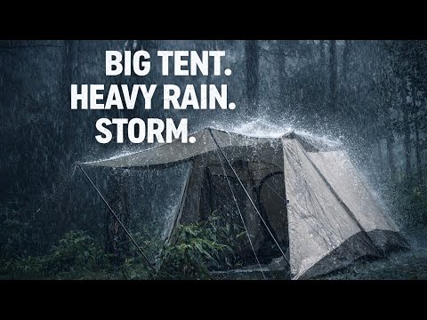 THE WORST RAIN STORM I'VE EVER EXPERIENCED‼️ Camping alone in the pouring rain with a big tent.