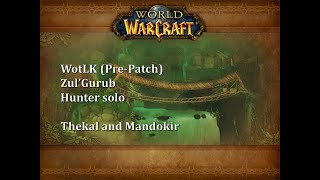WoW: WotLK Classic (Pre-Patch) – Zul'Gurub Hunter solo (Thekal and Mandokir; pet tanking)