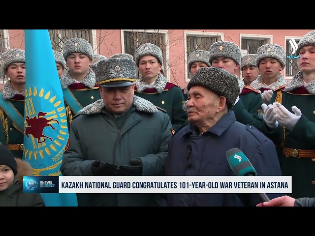 Astana’da Milli Muhafızlar 101 yaşındaki savaş gazisini kutladılar