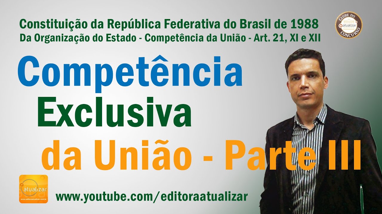 CF/88 - Art. 21, XI e XII (Competência Material Exclusiva da União - Parte III)