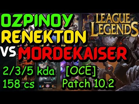 [OCE] ozpinoy Renekton vs Morde.  QSS Cancels His Ult.  Patch 10.2 [20200202-1853]