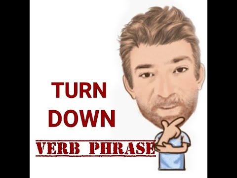 English Tutor Nick P Verb Phrase (468) Turn Down - Four Meanings