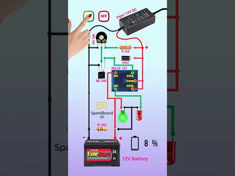 Smart 12V auto cut-off battery charger circuit | Battery charger | Auto cut-off