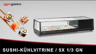 Vitrine réfrigérée à sushi – 6 × GN 1/3 – Noir