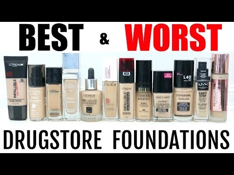 BEST & WORST Drugstore Foundations Reviews || Best Drugstore Makeup Series 2019 Video