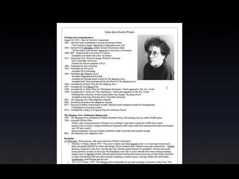 AMS Presentation on The Shipping News by Annie Proulx