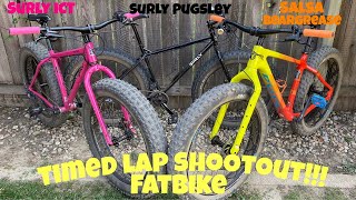 Salsa Beargrease VS Surly ICT VS Surly Pugsley | Fat Bike Timed Lap Shootout | Surprise Results!