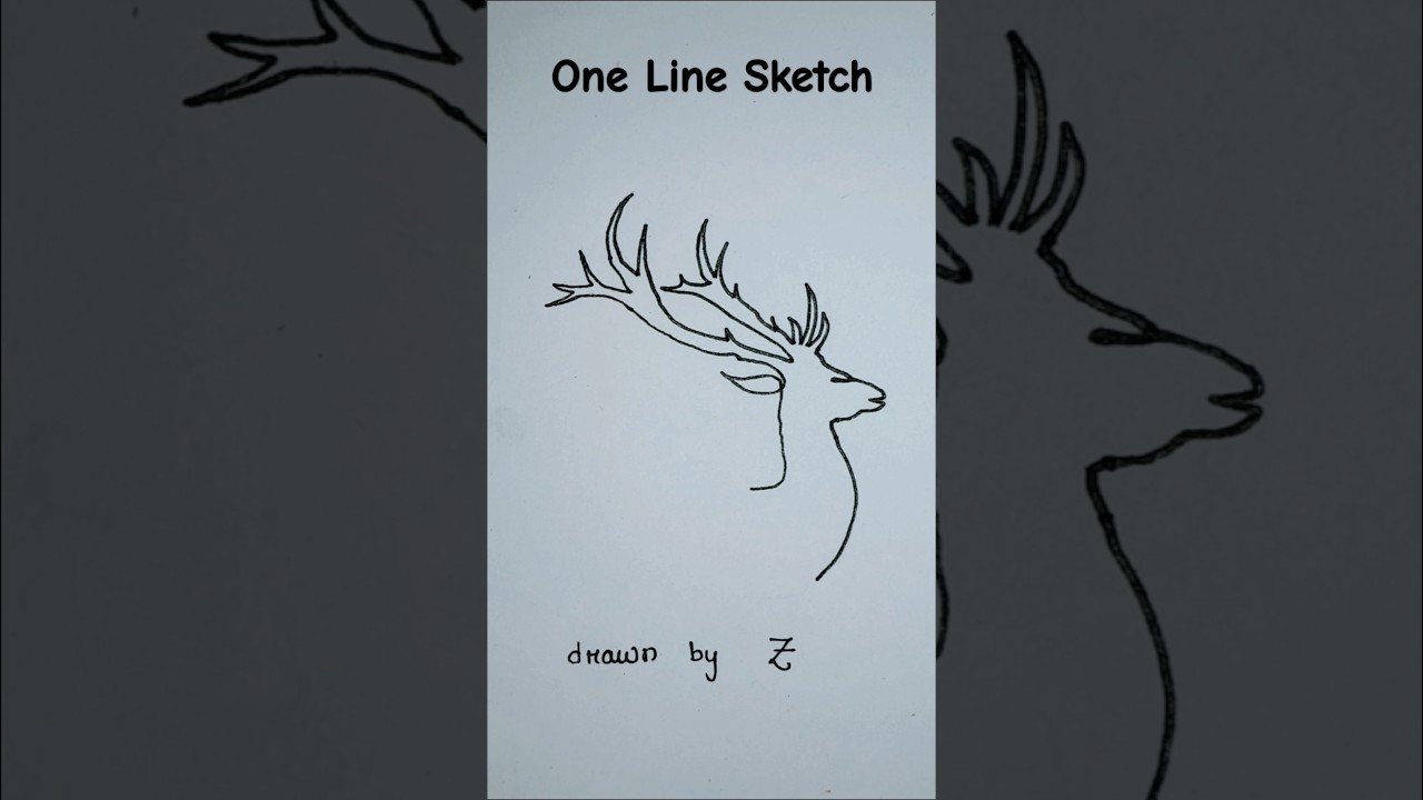 One Line Drawing of a Deer || #shorts #shortsfeed