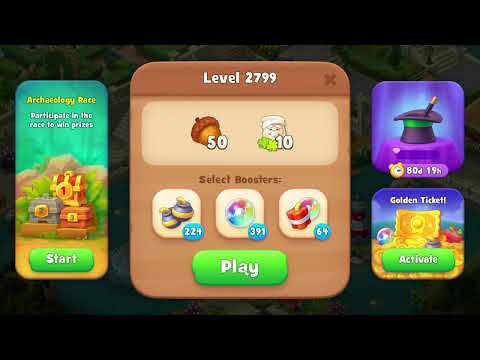 Gardenscapes 2799 Level - 16 moves - NO BooSTERS
