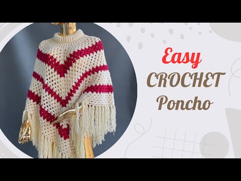 CROCHET: EASY CROCHET PONCHO FOR BEGINNERS | Step By Step Tutorial | How To Crochet A Poncho