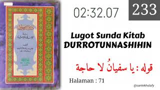 Download lagu 233. Sundanese Translation of Kitab Durratun Nasihin | Qouluhu: Ya Sufyanu La Hajata mp3