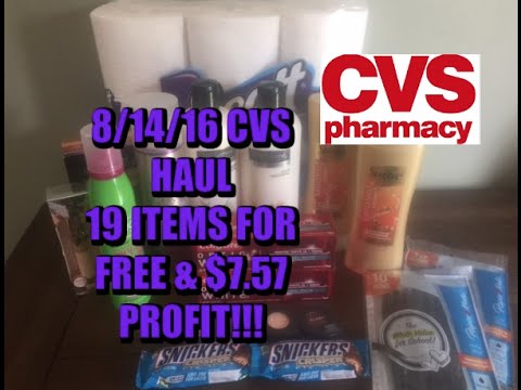 8/14/16 CVS Haul:  19 Items FREE...Plus a $7.57 Moneymaker!!!