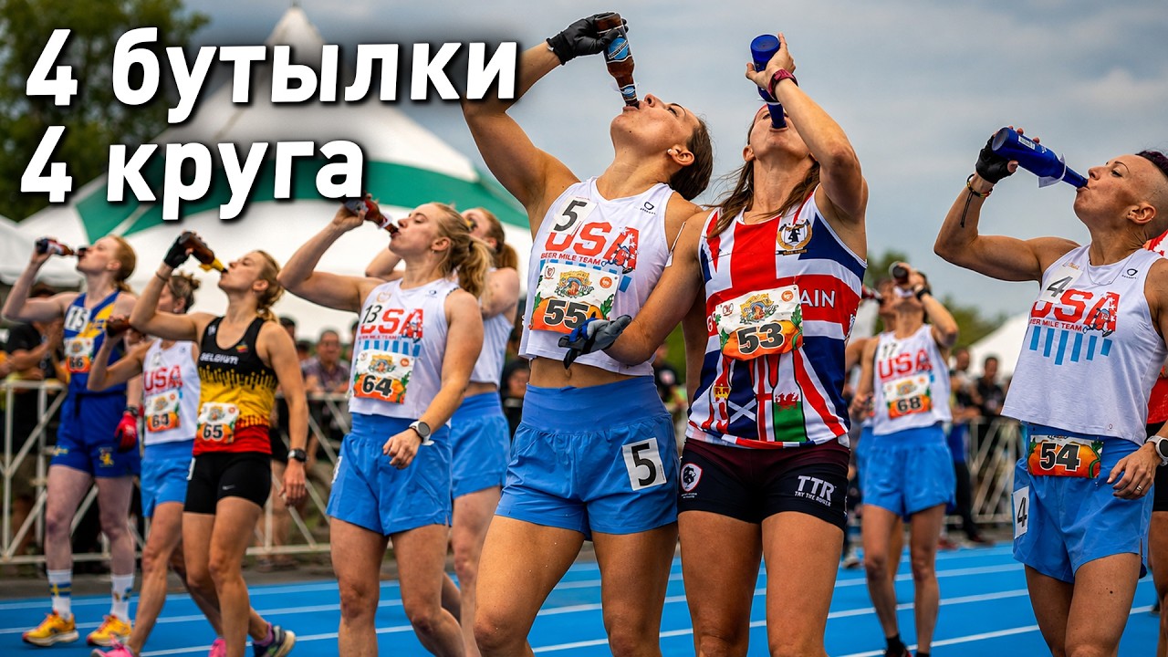 ПИВНАЯ МИЛЯ - БЕГ С ПИВОМ (ЧЕМПИОНАТ МИРА МУЖСКОЙ И ЖЕНСКИЙ)