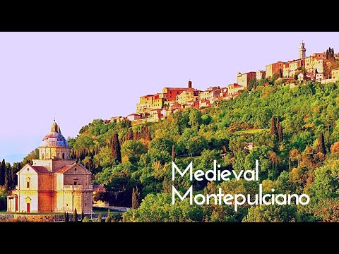 Montepulciano Vila no topo de uma colina na Toscana, Itália