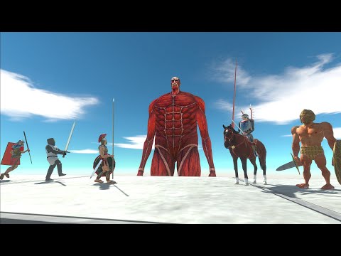 ATTACK ON TITAN COLOSSAL TITTAN BREAK THE WALL - - Animal Revolt Battle Simulator