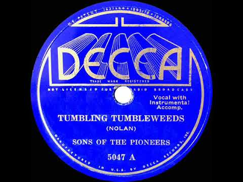 1934 HITS ARCHIVE: Tumbling Tumbleweeds - Sons Of The Pioneers (their original version)
