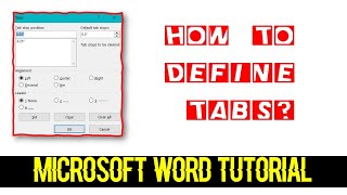 How to Use Tabs in Microsoft Word 2016 Tutorial | Tab Stop Settings