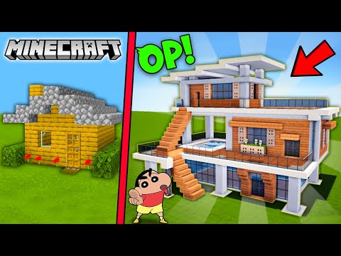 ThugBoi Max - SHINCHAN Made An ULTIMATE MODERN WOOD HOUSE In Minecraft