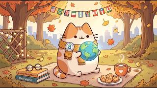 Mochi Cat World Population Day picnic | Cozy Lofi Beats for study | Feel warm now