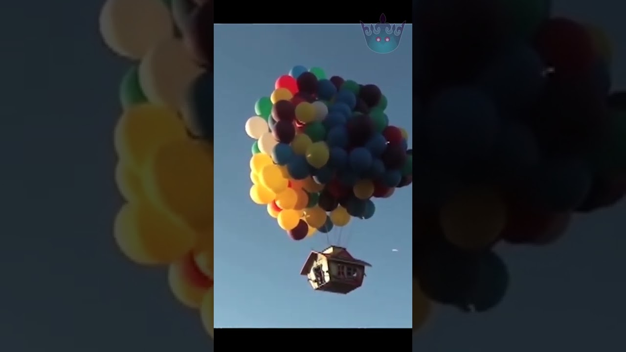 #SHORT - HACEN VOLAR UNA CASA TAMAÑO REAL CON GLOBOS