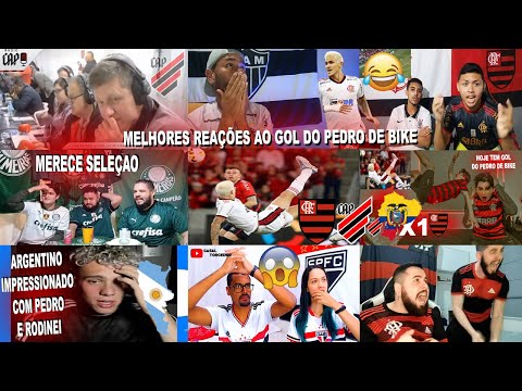 MELHORES REAÇÕES SULAMERICANAS AO GOL DO PEDRO DE BIKE NO ATHLÉTICO PR 0X1 FLAMENGO /COPA DO BRASIL