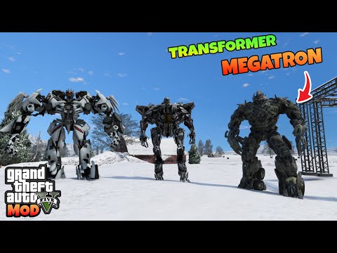 TRANSFORMER SOUNDWAVE DAN STARSCREAM MEMBEBASKAN MEGATRON DARI KURUNGAN - GTA 5 MOD TRANSFORMER