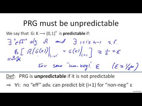 Lecture-7 Stream ciphers and pseudo random generators