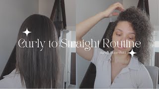 Straightening my Natural Hair with K18 | Curly to Straight | Ashley Bloomfield