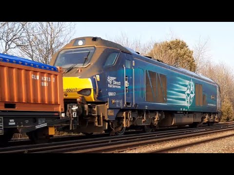 Rare Nuclear Train (up) - DRS Class 68 68016 & 68017 at Poole with Winfrith-Crewe - 6Z95 - 24/03/22
