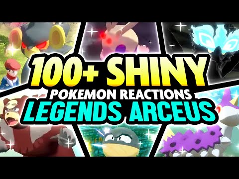100 EPIC SHINY POKEMON REACTIONS! Pokemon Legends Arceus Shiny Montage!