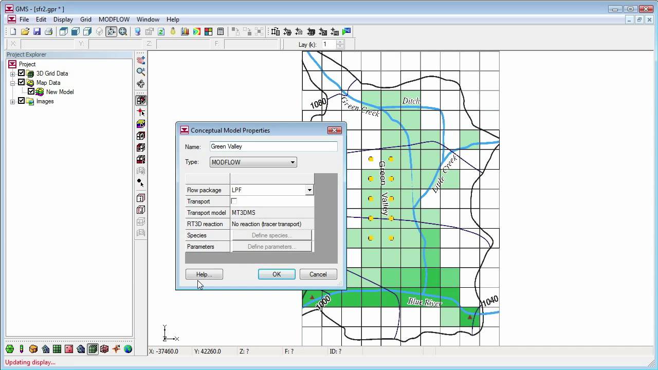 GMS: MODFLOW Stream Packages