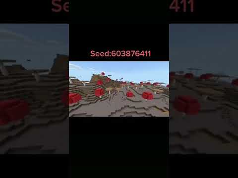 Minecraft mushroom seed biome and village at spawn!!!