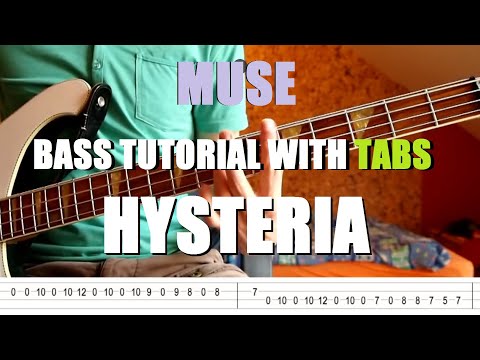 Muse - Hysteria (Bass Tutorial with TABS)