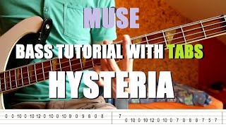 Muse - Hysteria (Bass Tutorial with TABS)
