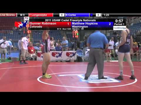 Cadet Freestyle 189 - Matthew Hopkins (WA) vs. Gunner Robinson (CO)