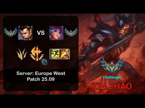 Xin Zhao Jungle vs Lillia - EUW Challenger - Patch 25.09