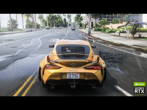 GTA 5: Ray Tracing RTX 3090 Graphics Mod - 8k Resolution Rain Enhancement